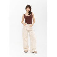 ДЖИНСИ WIDE LEG З ШВОМ СВІТЛИЙ БЕЖ WL 551