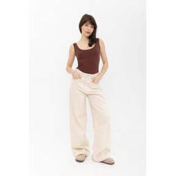 ДЖИНСИ WIDE LEG З ШВОМ СВІТЛИЙ БЕЖ WL 551