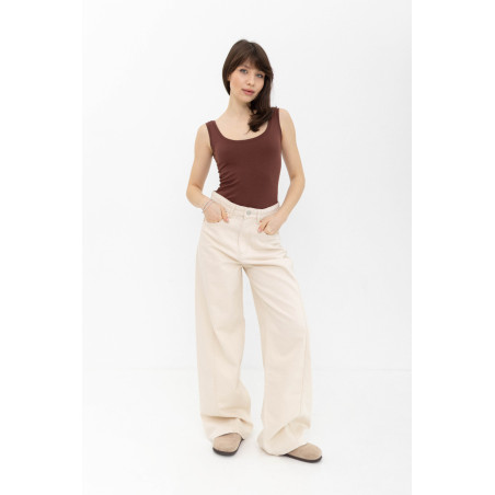 ДЖИНСИ WIDE LEG З ШВОМ СВІТЛИЙ БЕЖ WL 551