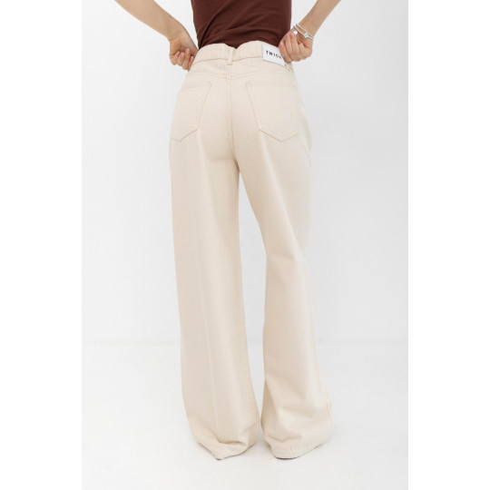 ДЖИНСИ WIDE LEG З ШВОМ СВІТЛИЙ БЕЖ WL 551
