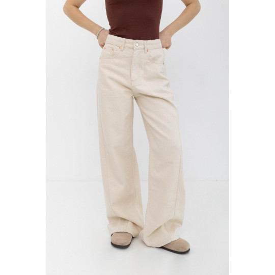 ДЖИНСИ WIDE LEG З ШВОМ СВІТЛИЙ БЕЖ WL 551