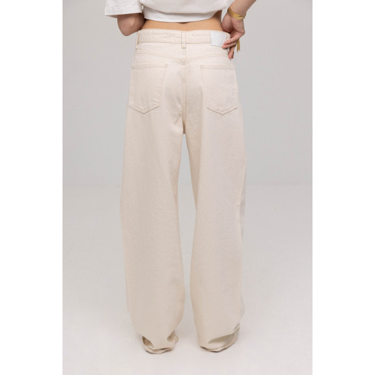 ДЖИНСИ WIDE LEG З ШВОМ СВІТЛИЙ БЕЖ WL 551