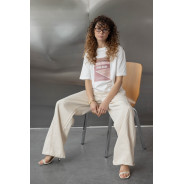 ДЖИНСИ WIDE LEG З ШВОМ СВІТЛИЙ БЕЖ WL 551