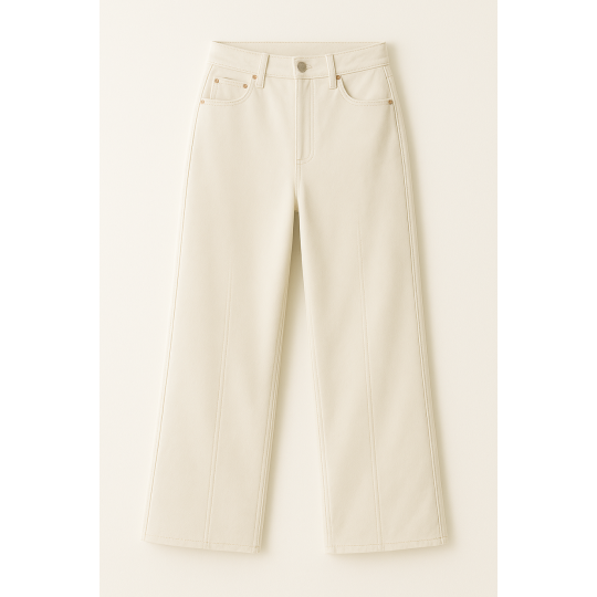 ДЖИНСИ WIDE LEG МОЛОЧНИЙ З ШВОМ WL 550