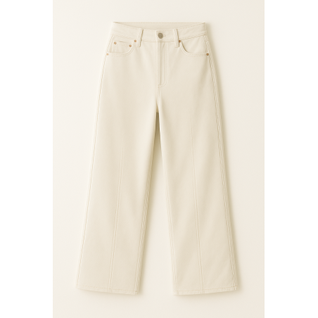ДЖИНСИ WIDE LEG МОЛОЧНИЙ З ШВОМ WL 550