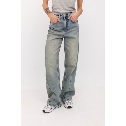 ДЖИНСИ WIDE LEG БЛАКИТНІ З ШВОМ WL 547