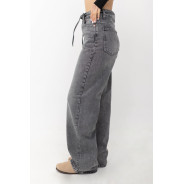 ДЖИНСИ WIDE LEG З ПОЯСОМ СІРИЙ WL 542