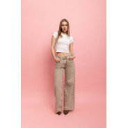 ДЖИНСИ WIDE LEG З ПОНИЖЕНОЮ ТАЛІЄЮ БЕЖЕВИЙ WL 544