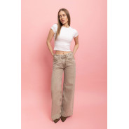 ДЖИНСИ WIDE LEG З ПОНИЖЕНОЮ ТАЛІЄЮ БЕЖЕВИЙ WL 544