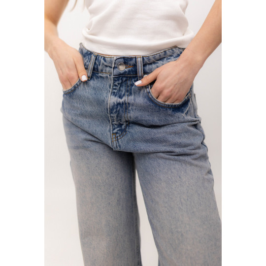 ДЖИНСИ WIDE LEG БЛАКИТНИЙ-ВІНТАЖНИЙ WL 538